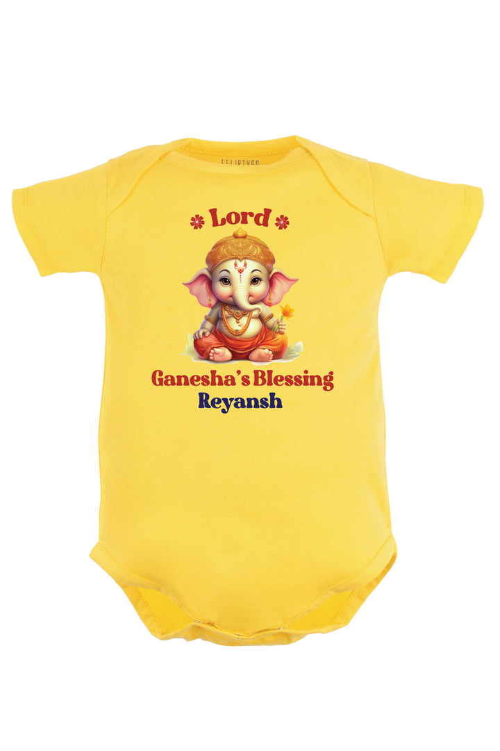 Lord Ganesha's Blessing Baby Romper | Onesies w/ Custom Name
