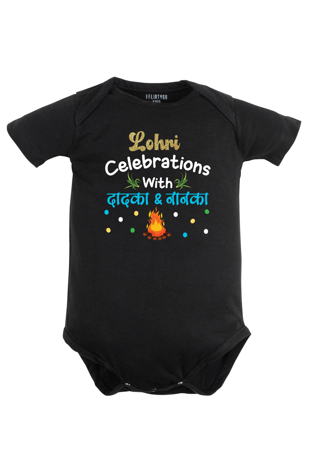 Lohri Celebrations With Dadka & Nanka (Hindi) Baby Romper | Onesies