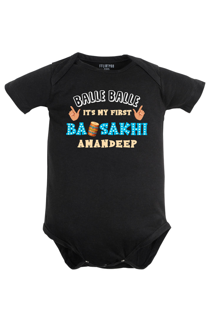 Balle Balle It's My First Baisakhi Baby Romper | Onesies w/ Custom Name