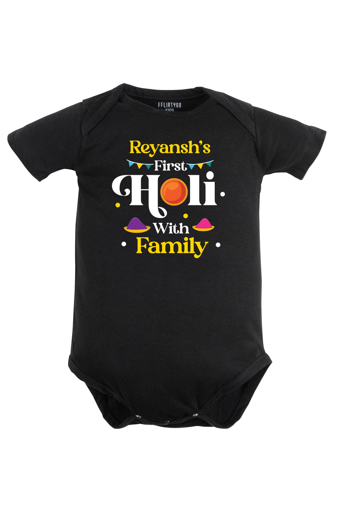My First Holi With Family Baby Romper | Onesies w/ Custom Name
