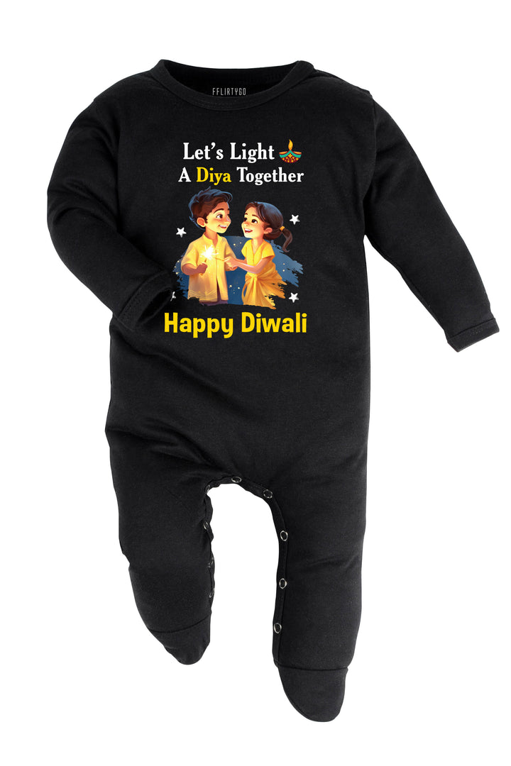 Let's Light A Diya Together Happy Diwali Baby Romper | Onesies