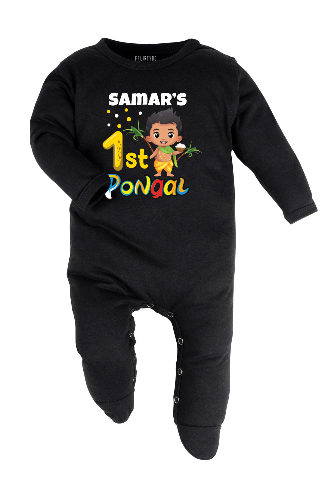 My First pongal with character Baby Romper | Onesies w/ Custom Name