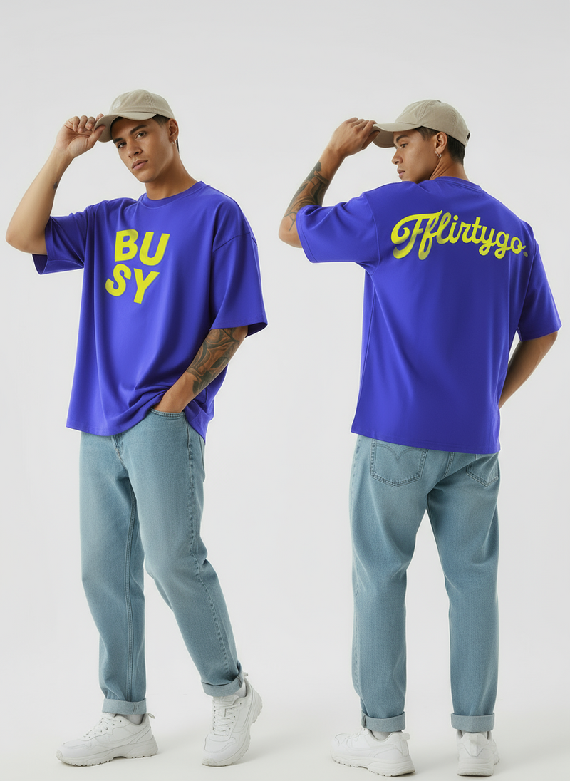 Busy Fflirtygo Men's Oversized T-Shirt