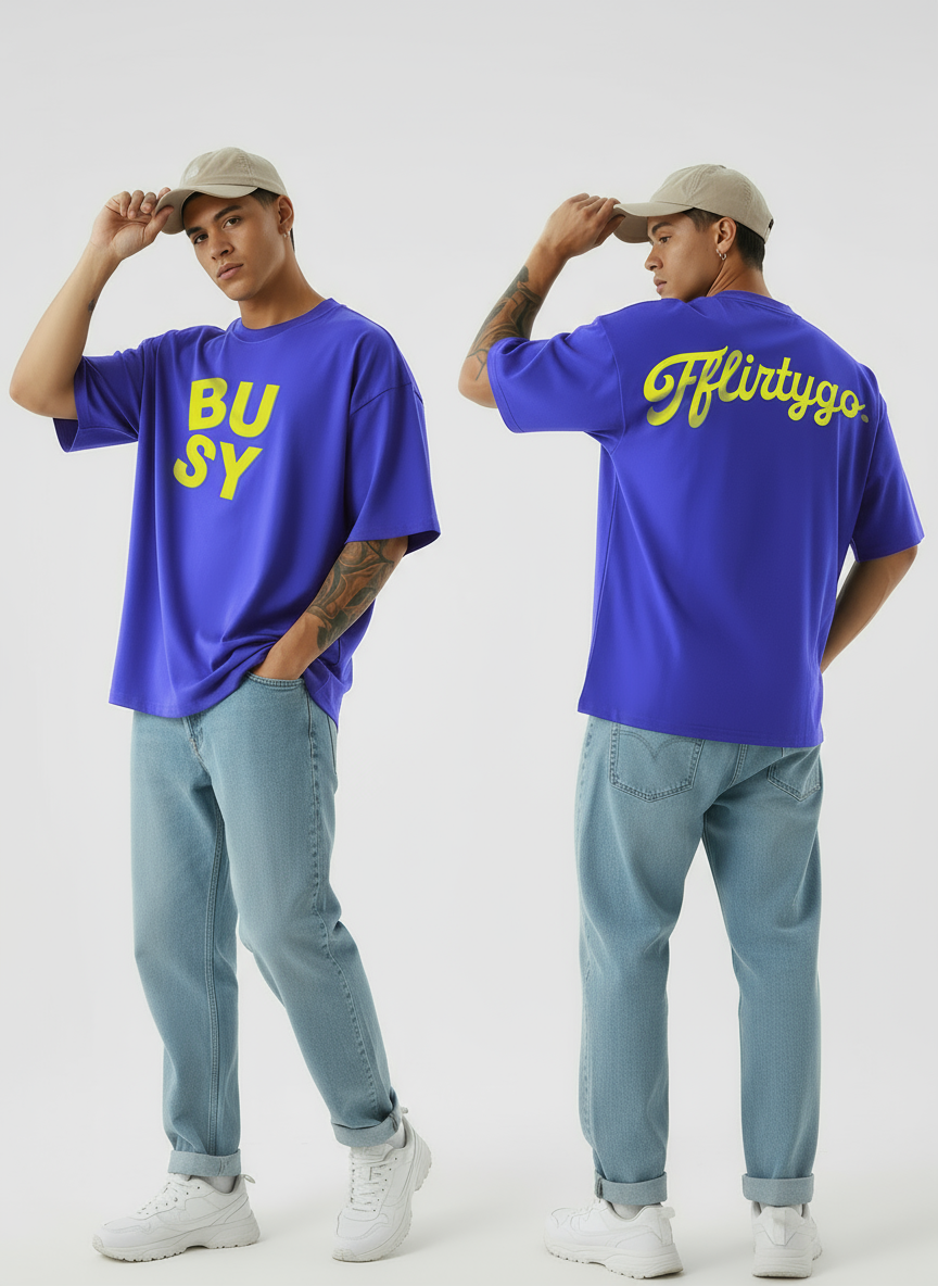 Busy Fflirtygo Mens Oversized T-Shirt