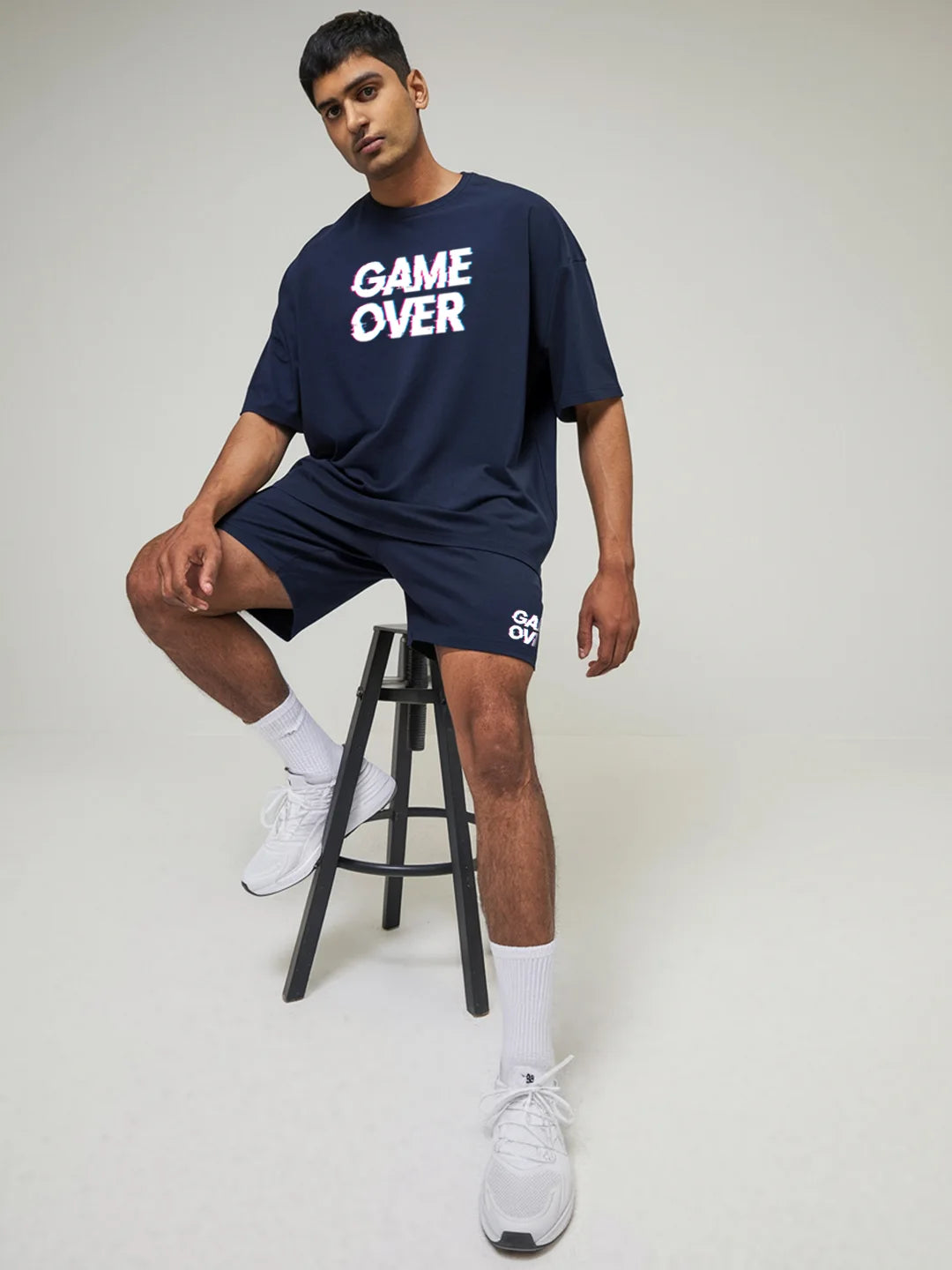 Game Over Cotton Mens T Shirt and Shorts Combo Set