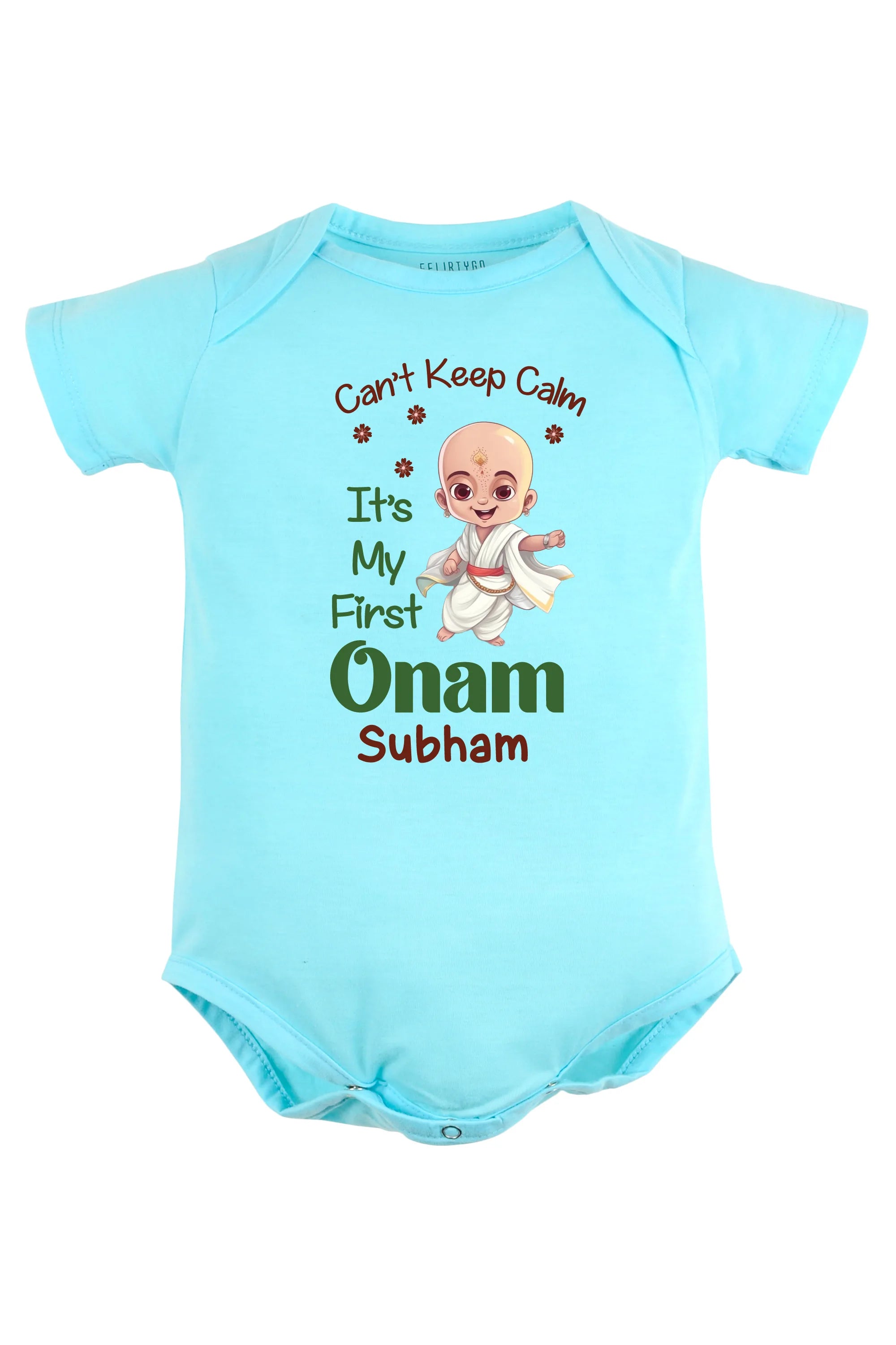 Can't Keep Calm It's My First Onam Baby Romper | Onesies w/ Custom Name