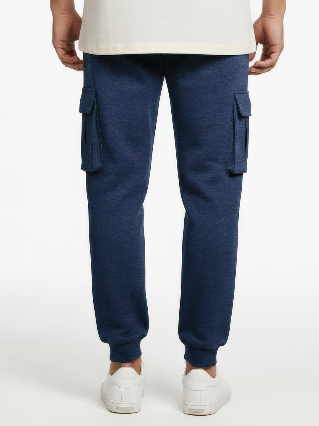 Blue Melange Joggers w/ Box Pockets