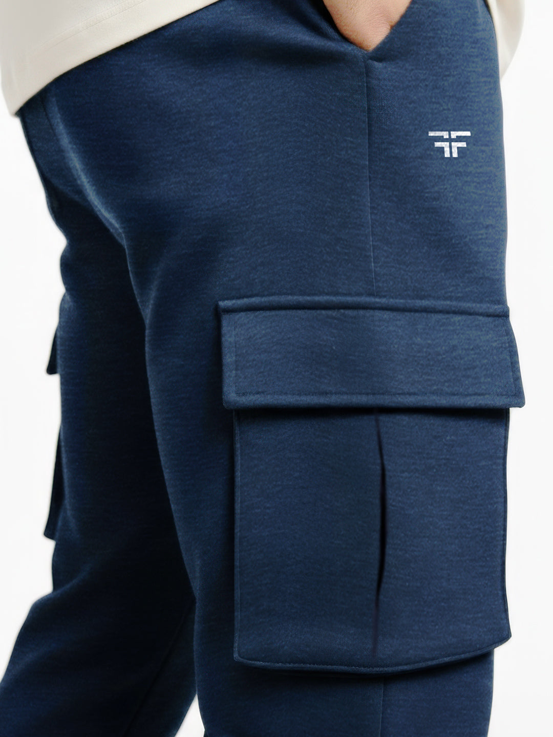 Blue Melange Joggers w/ Box Pockets