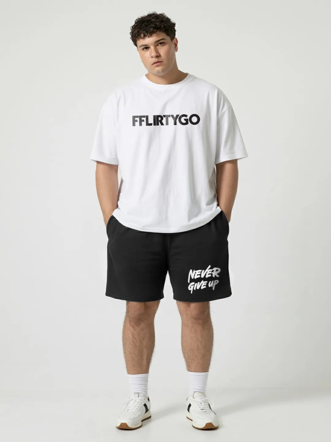 Never Give Up Cotton Mens Shorts