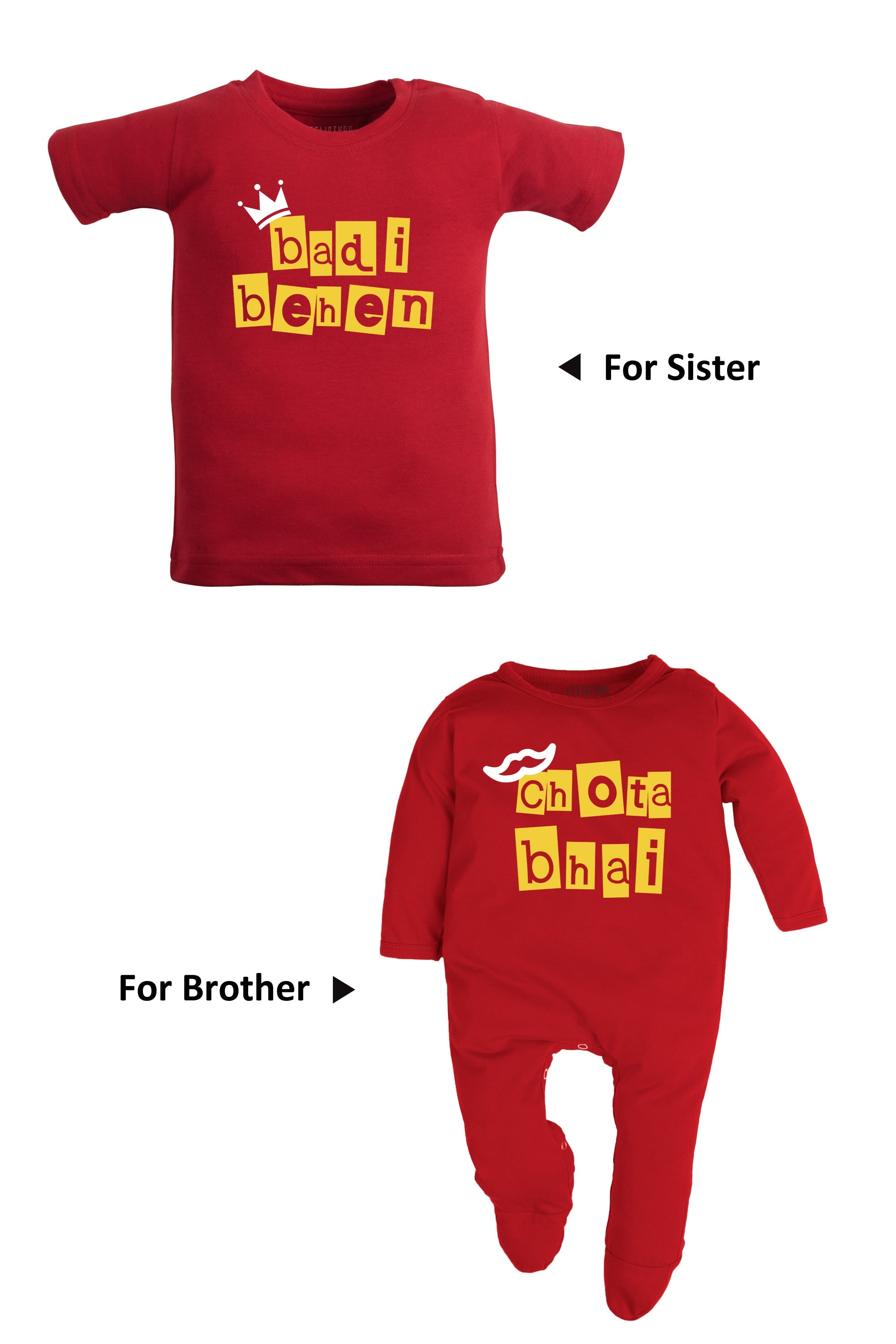 Rakhi matching set for brother and sister — comfortable cotton kids t-shirts