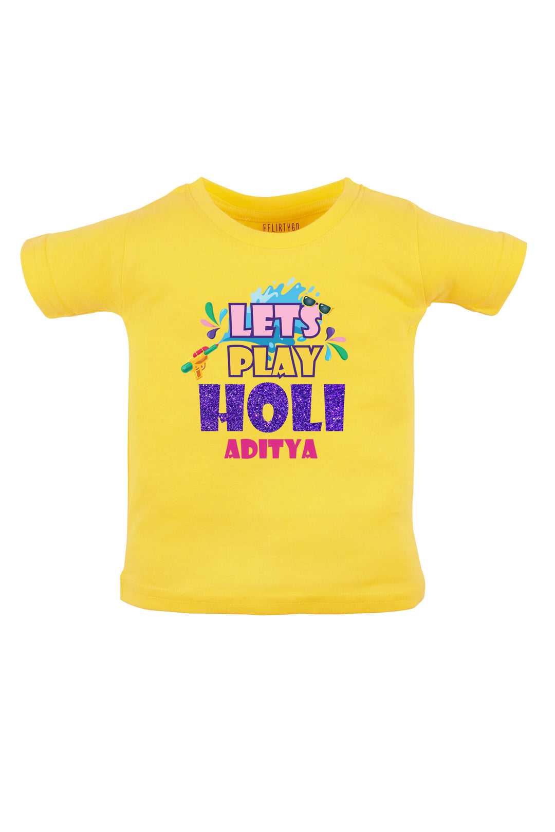 Let's Play Holi Kids T Shirt w/ Custom Name