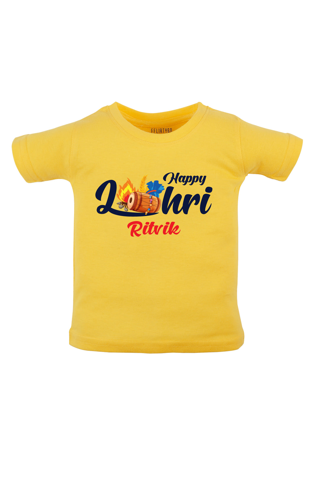 Happy Lohri Kids T Shirt w/ Custom Name