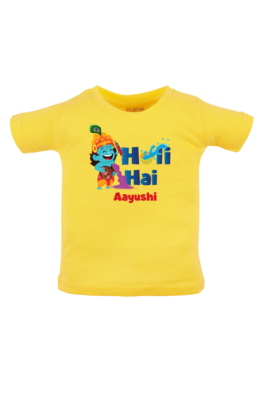 Holi Hai Kanha Kids T Shirt w/ Custom Name
