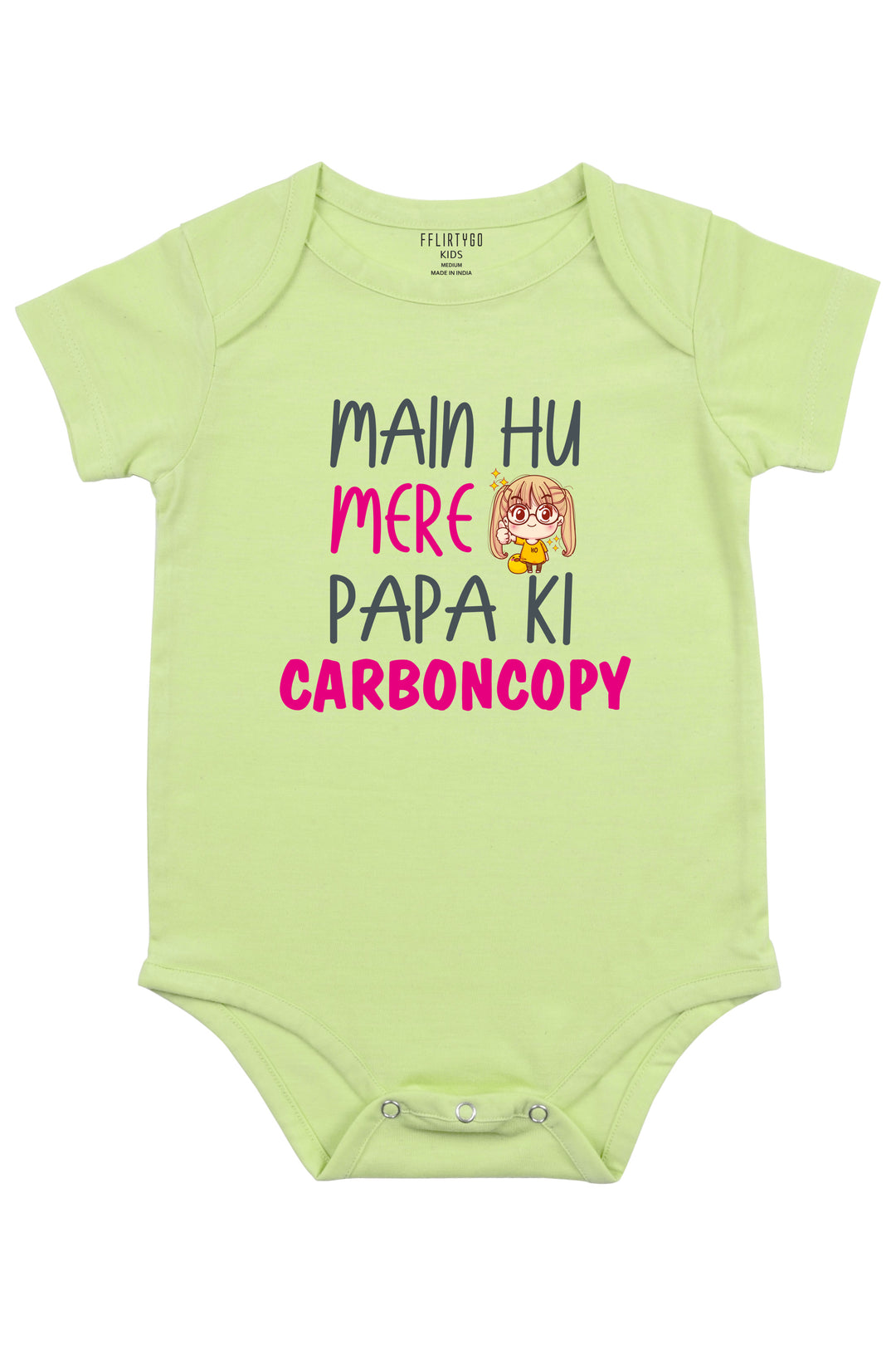 Main Hu Mere Papa Ki Carboncopy Girl Baby Romper | Onesies