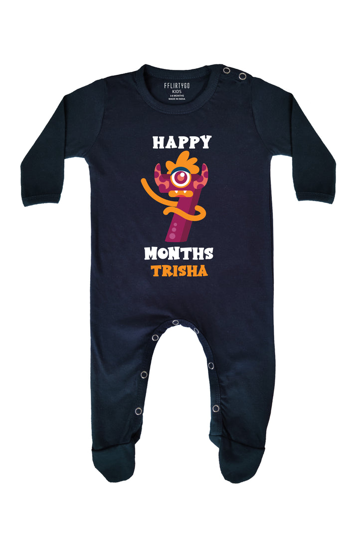 Seven Month Birthday Baby Romper | Onesies w/ Custom Name