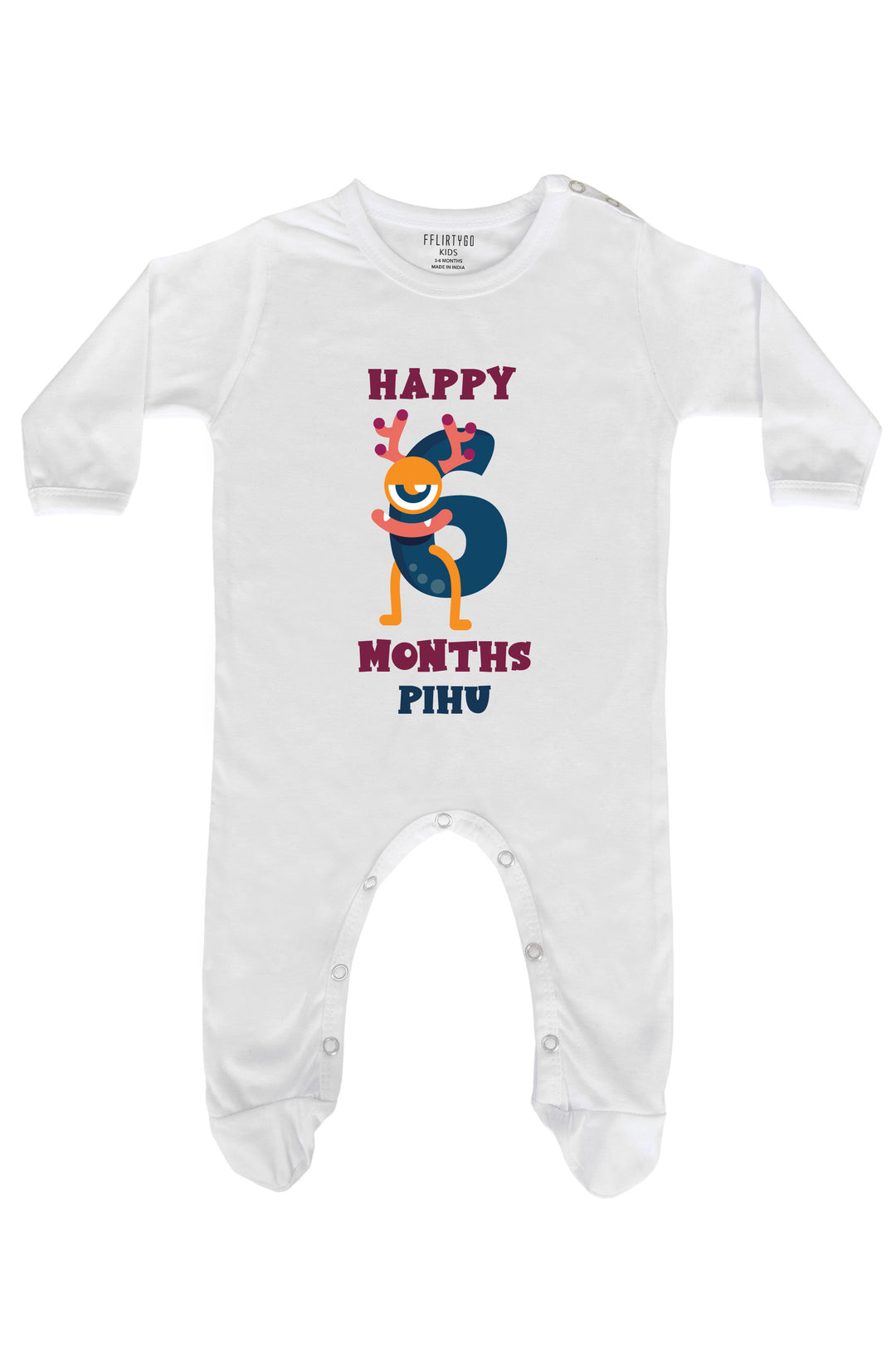 Six Month Birthday Baby Romper | Onesies w/ Custom Name