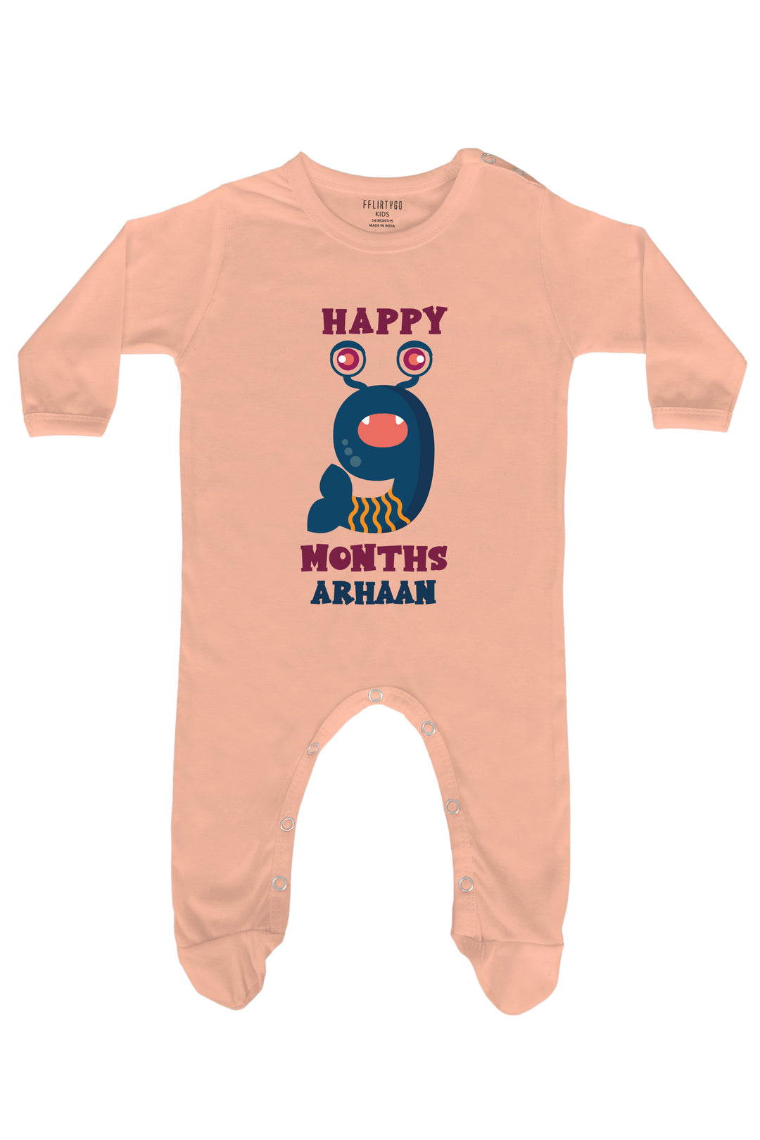 Nine Month Birthday Baby Romper | Onesies w/ Custom Name