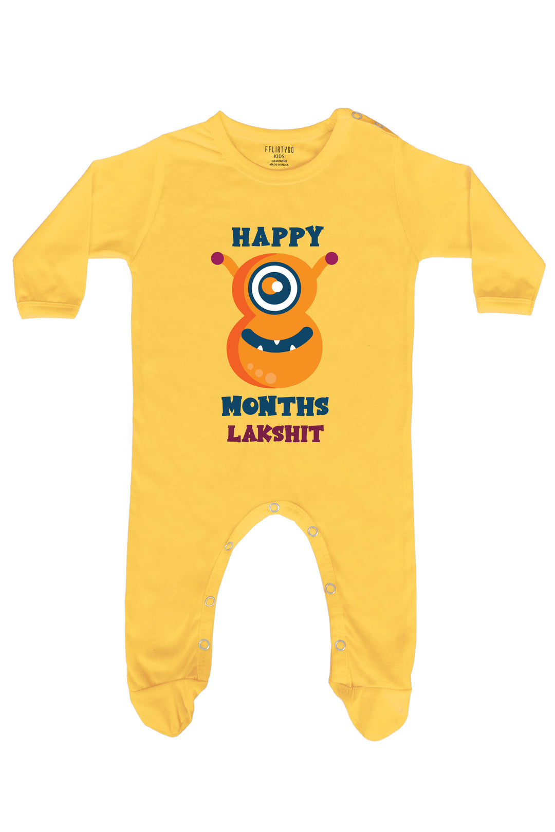 Eight Month Birthday Baby Romper | Onesies w/ Custom Name