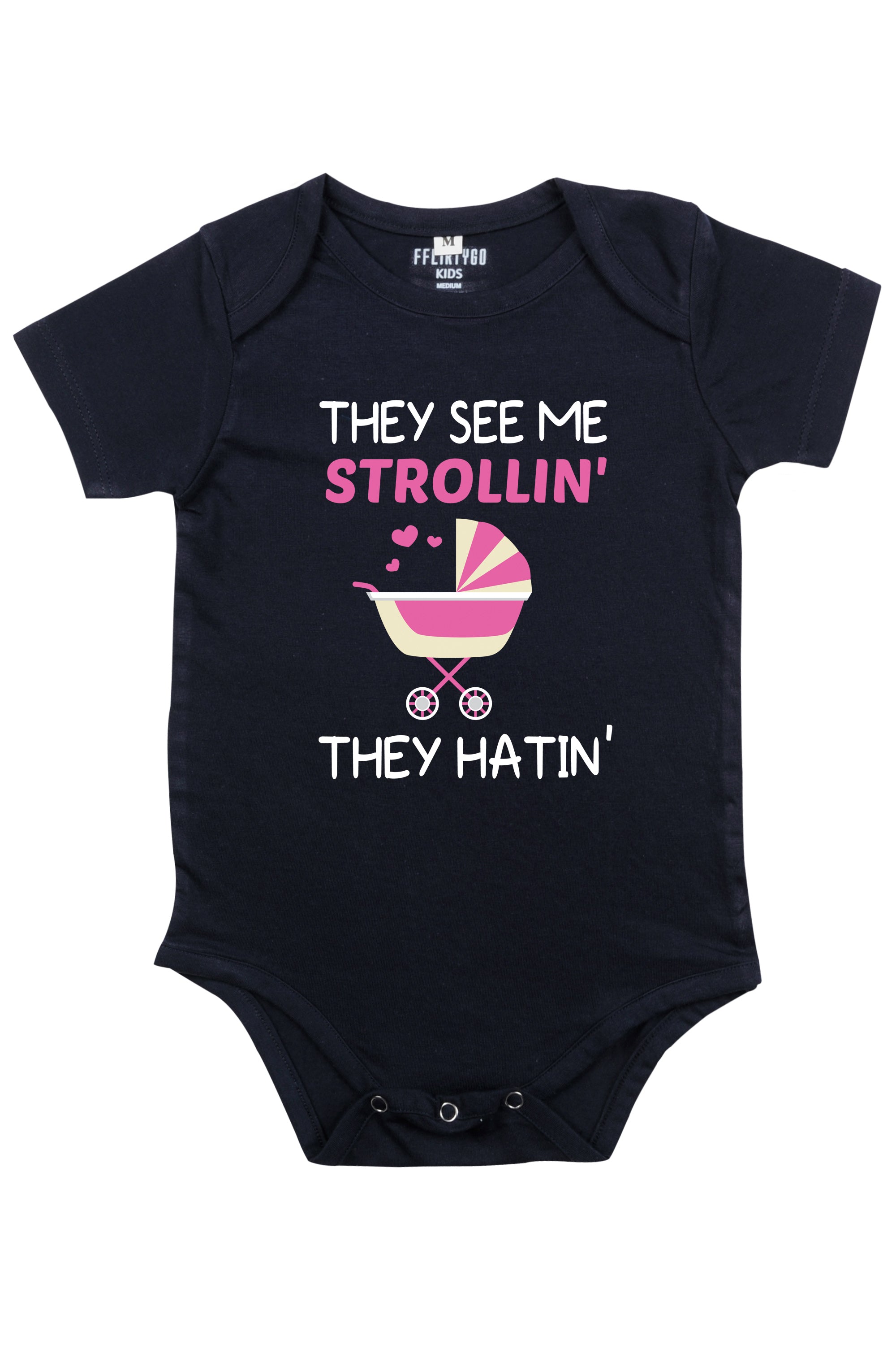 FflirtyGo They See Me Strollin Printed Flap Rompers - FflirtyGo