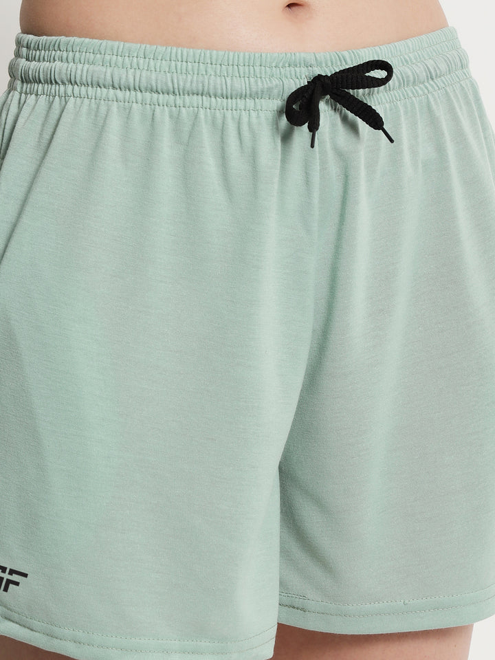 Light Green Color Solid Shorts