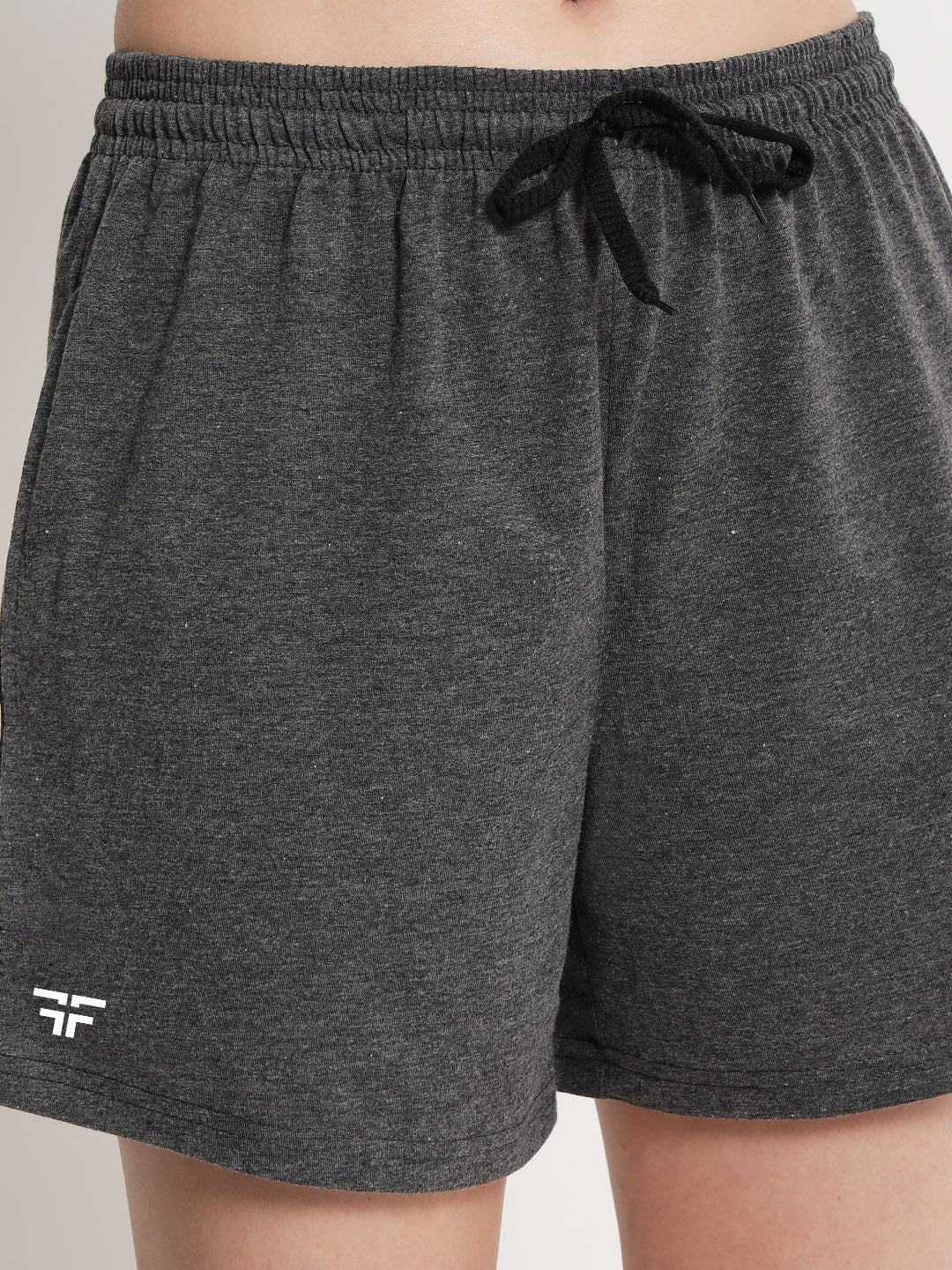 Charcoal Grey Color Solid Shorts