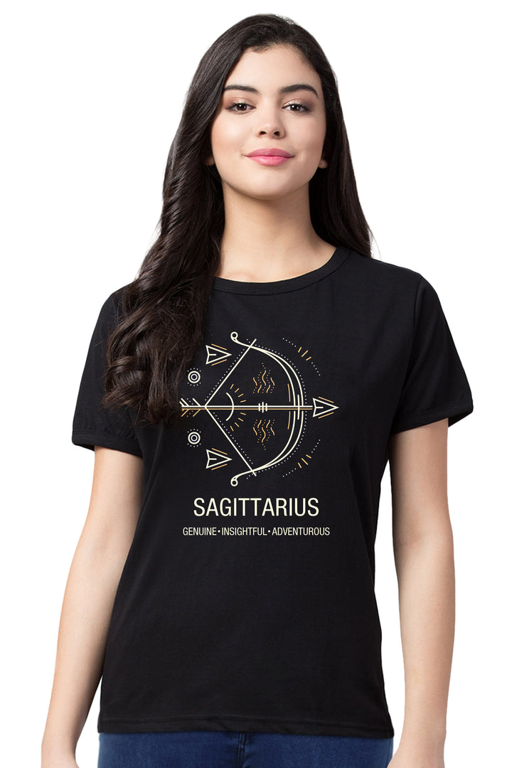 FflirtyGo Sagittarius Sign Printed T-Shirt - FflirtyGo