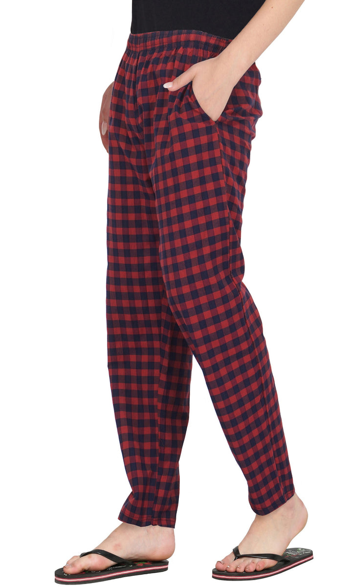 Red & Navy Check Pyjama - FflirtyGo