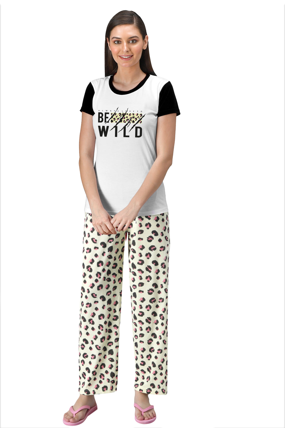 FflirtyGo Be Wild Printed Top and Pyjama Set - FflirtyGo