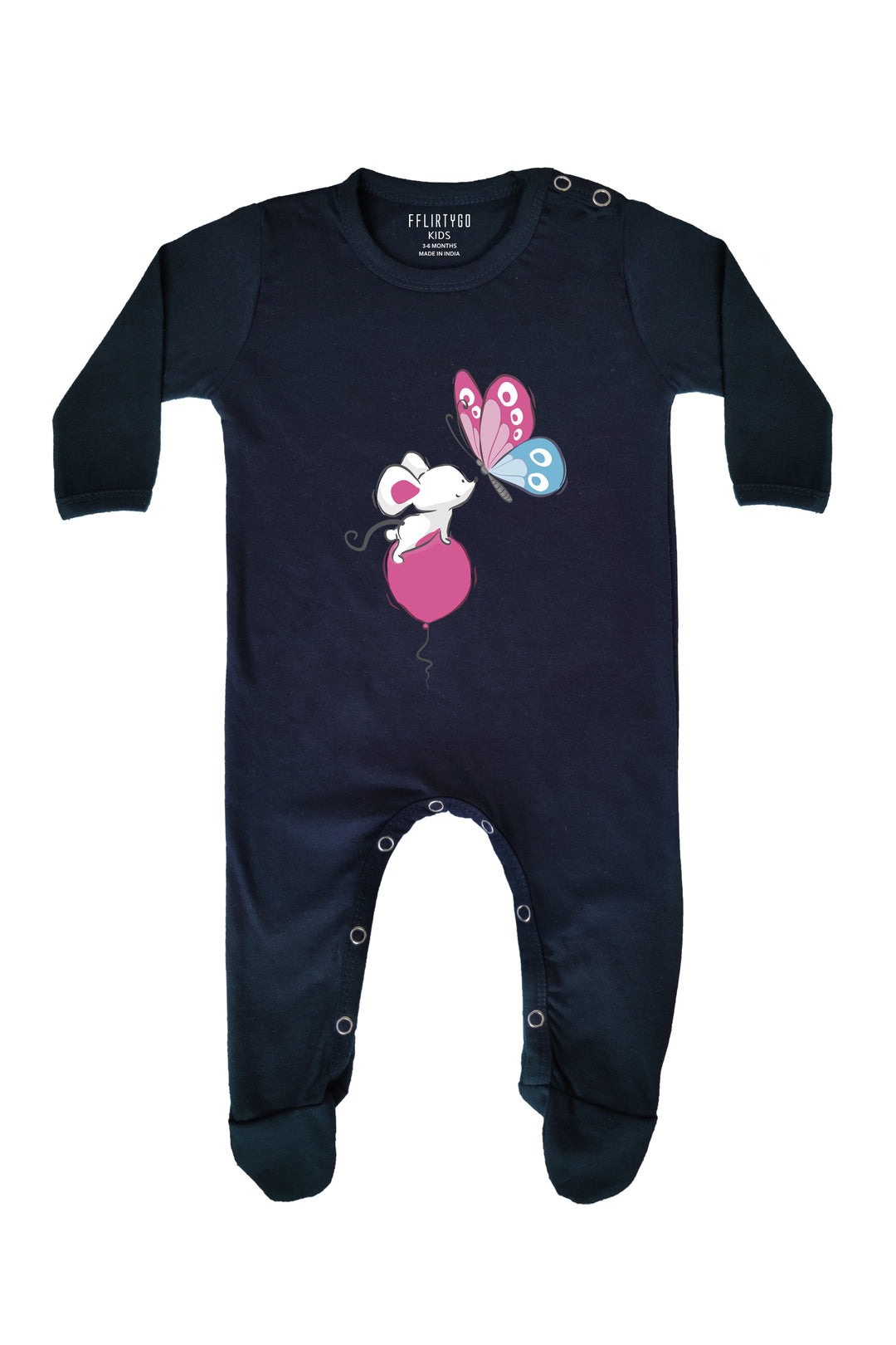 Rat On Balloon and Butterfly Baby Romper | Onesies