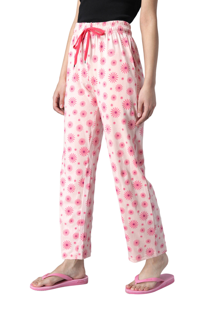 Pink Flower Print Pyjama - FflirtyGo