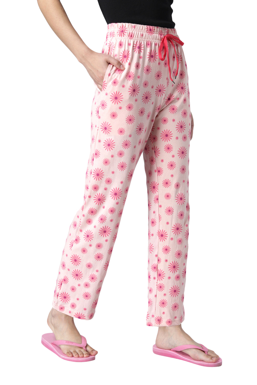 Pink Flower Print Pyjama - FflirtyGo