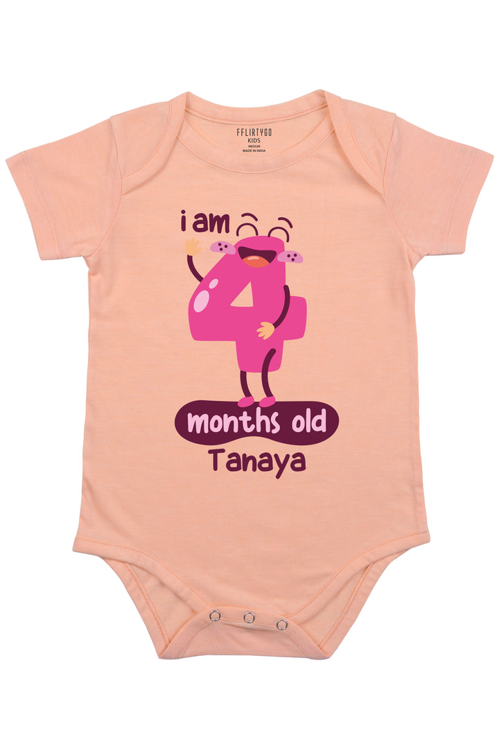 Four Month Milestone Baby Romper | Onesies w/ Custom Name