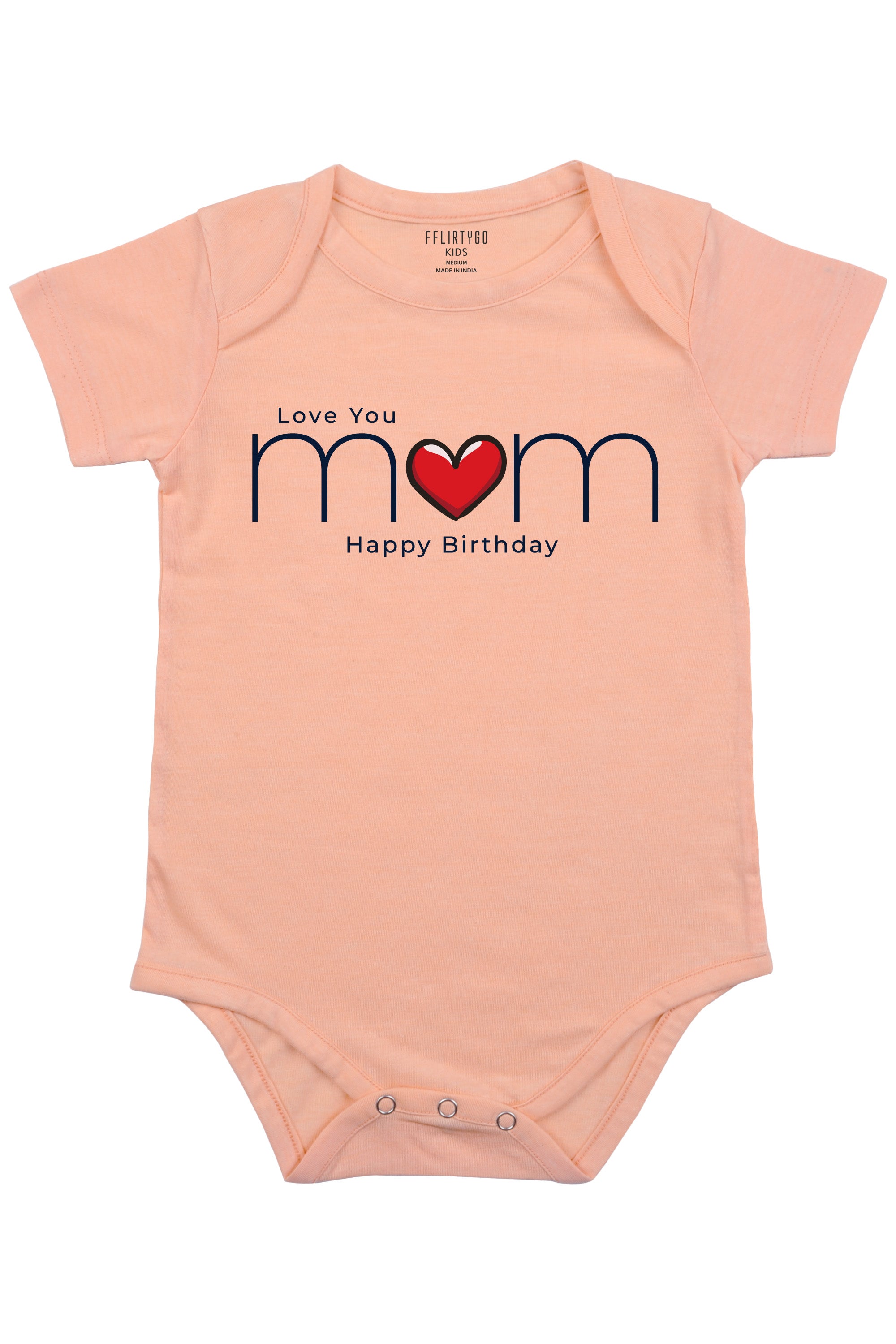 Love You Mom Happy Birthday Baby Romper Onesies - Main Image