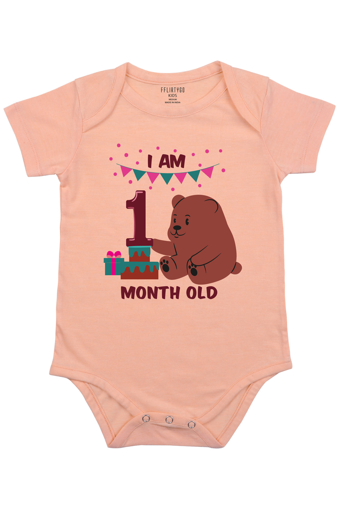 Shop onesies and baby rompers at Fflirtygo. Find baby rompers, including monthly milestone and cute bear onesies. Discover adorable options like peach color newborn rompers for your little one.