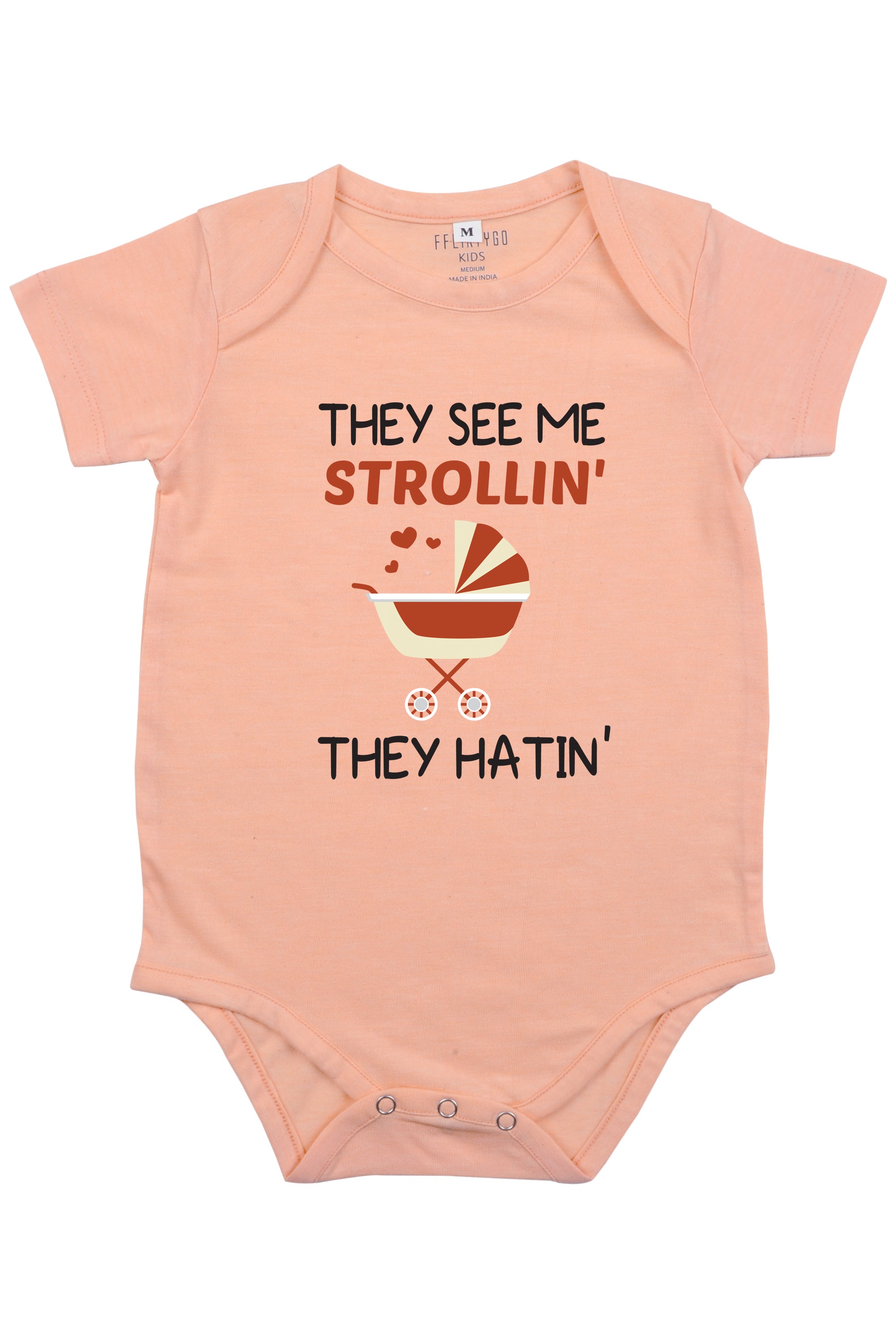 FflirtyGo They See Me Strollin Printed Flap Rompers - FflirtyGo