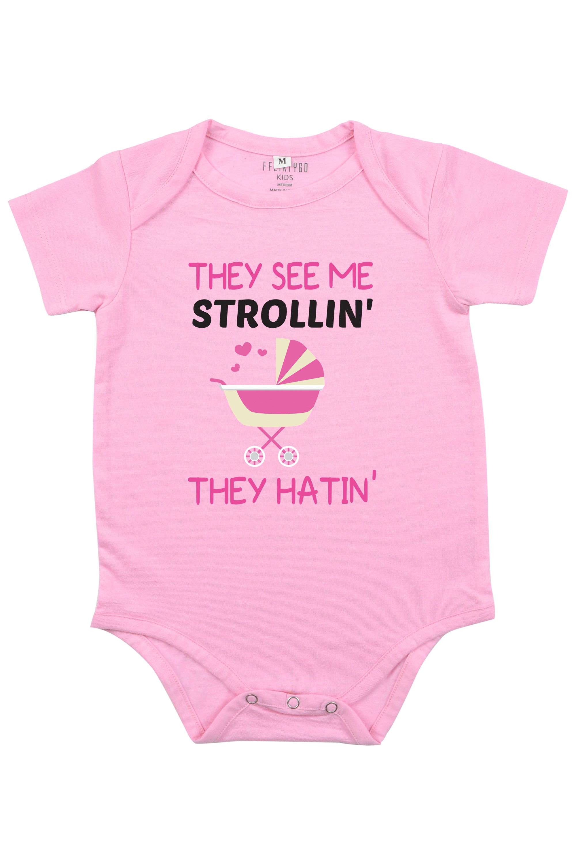 FflirtyGo They See Me Strollin Printed Flap Rompers - FflirtyGo