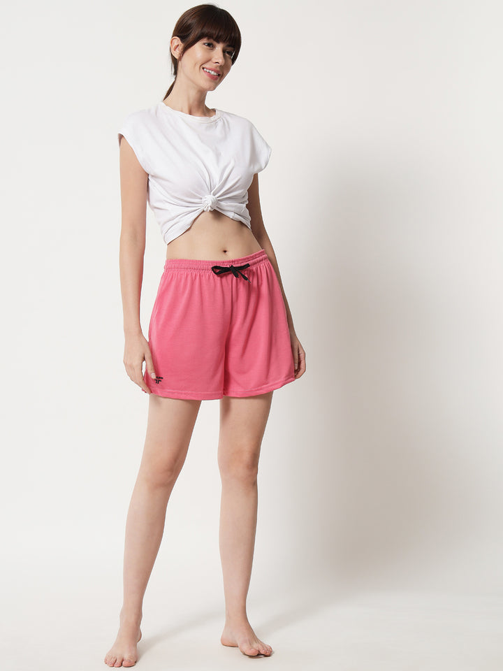Pink Color Solid Shorts
