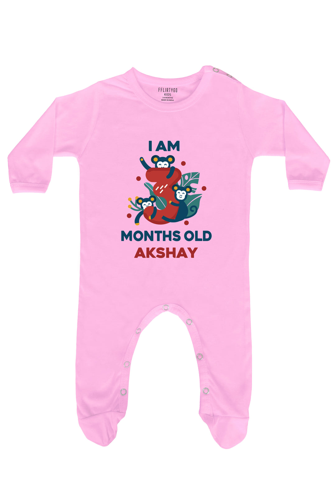 Three Month Birthday Baby Romper | Onesies w/ Custom Name