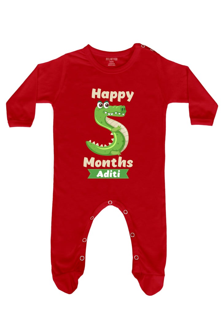 Five Month Milestone Baby Romper | Onesies w/ Custom Name