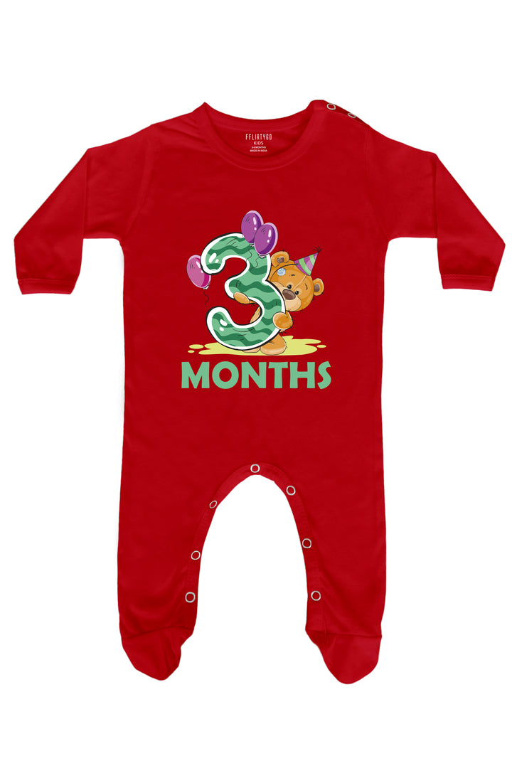 Three Months Milestone - Teddy Baby Romper | Onesies