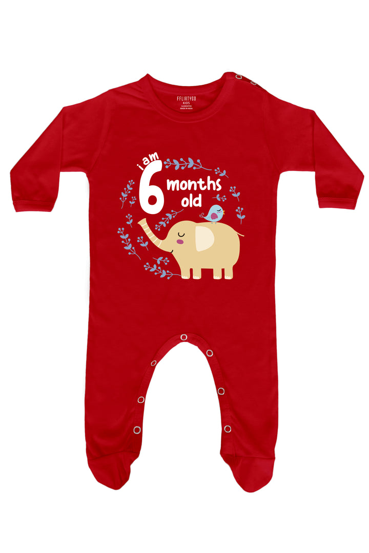 I am 6 Months old Baby Romper | Onesies - Elephant Romper