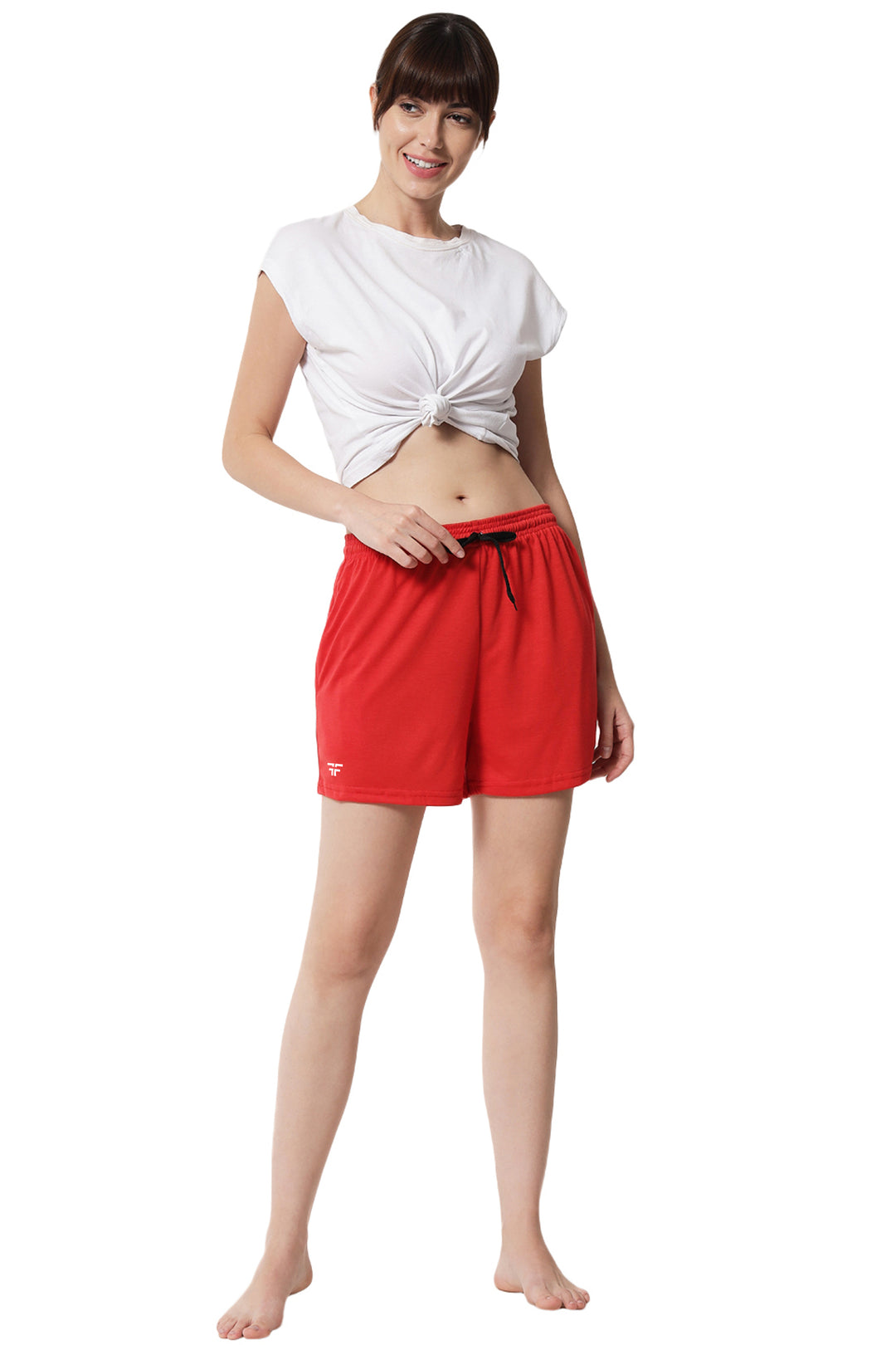 Red Color Solid Shorts