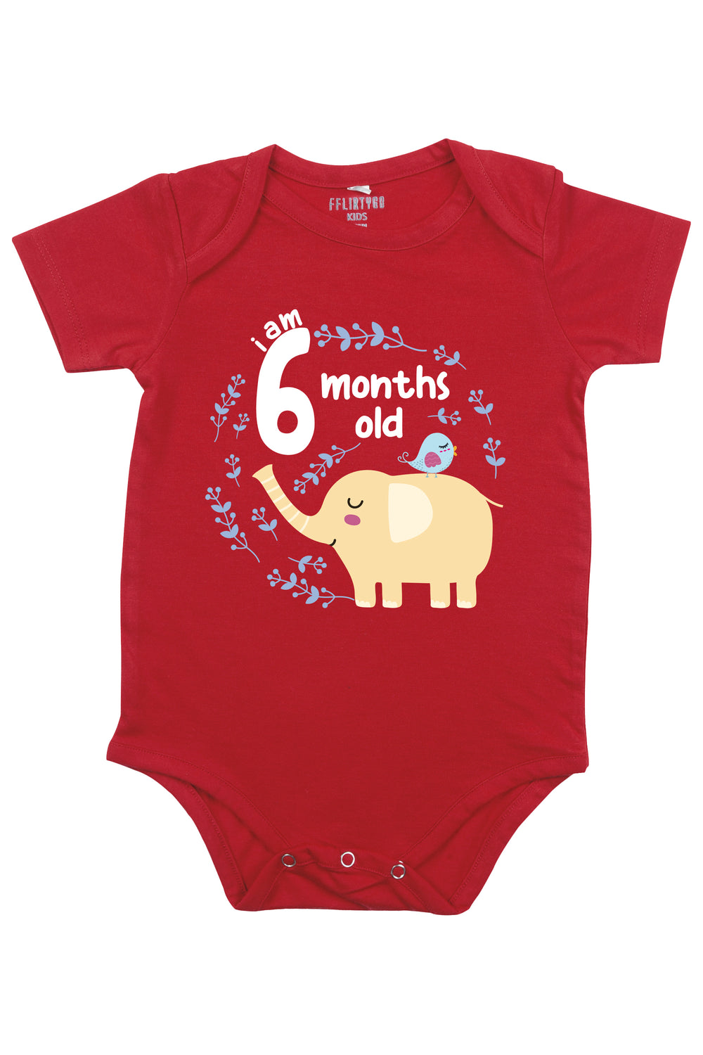 I am 6 Months old - Elephant Romper - FflirtyGo