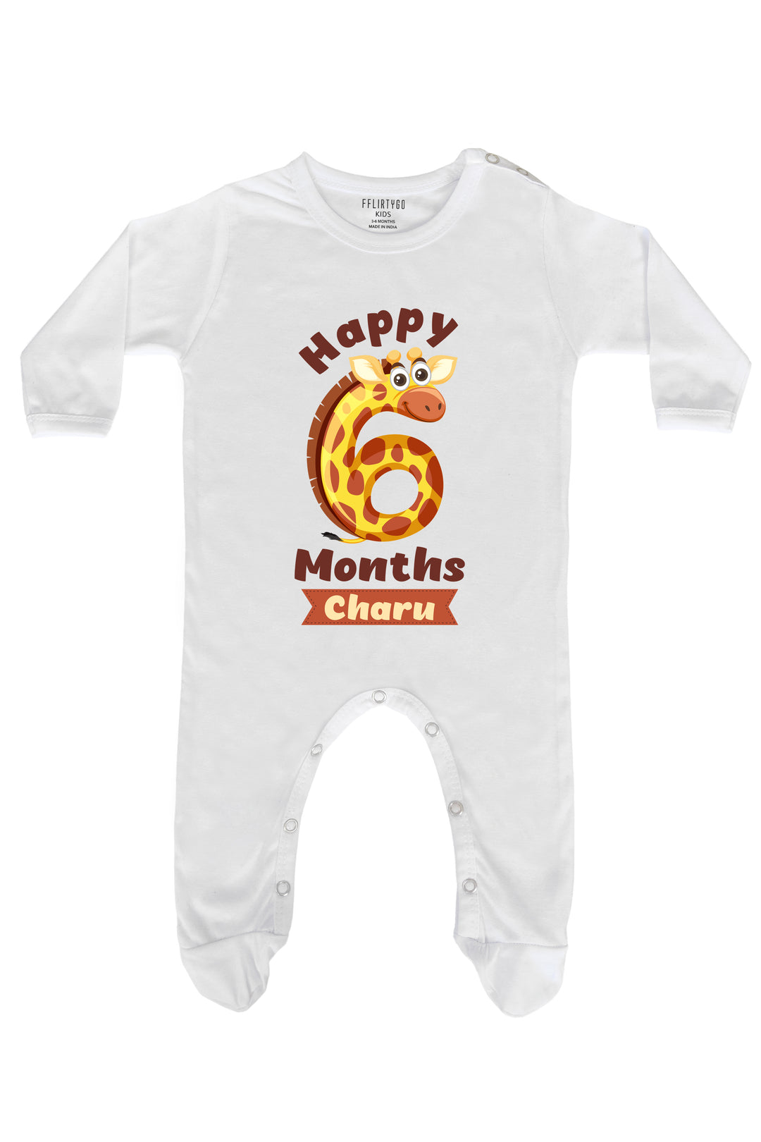 Six Month Milestone Baby Romper | Onesies w/ Custom Name
