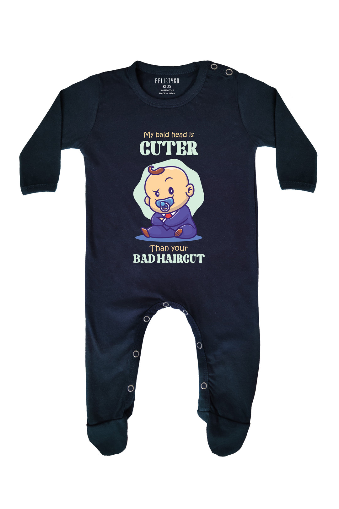My Bald Head is Cuter Than Your Bad Haircut Baby Romper | Onesies