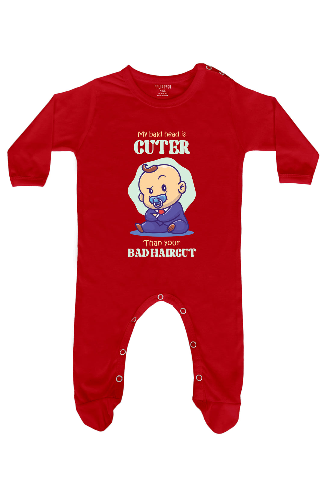 My Bald Head is Cuter Than Your Bad Haircut Baby Romper | Onesies