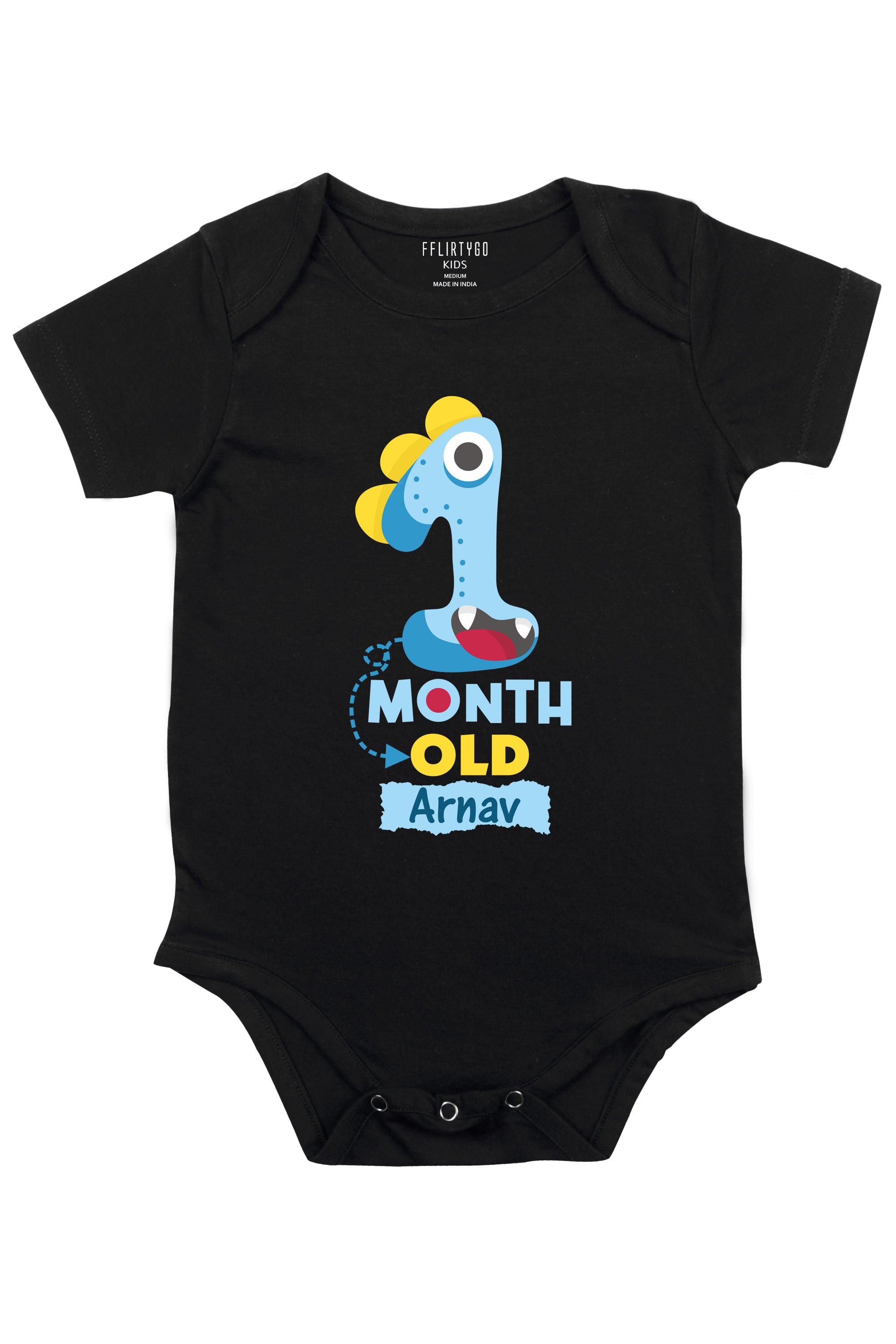 One Month Milestone Baby Romper Onesies w/ Custom Name – FflirtyGo