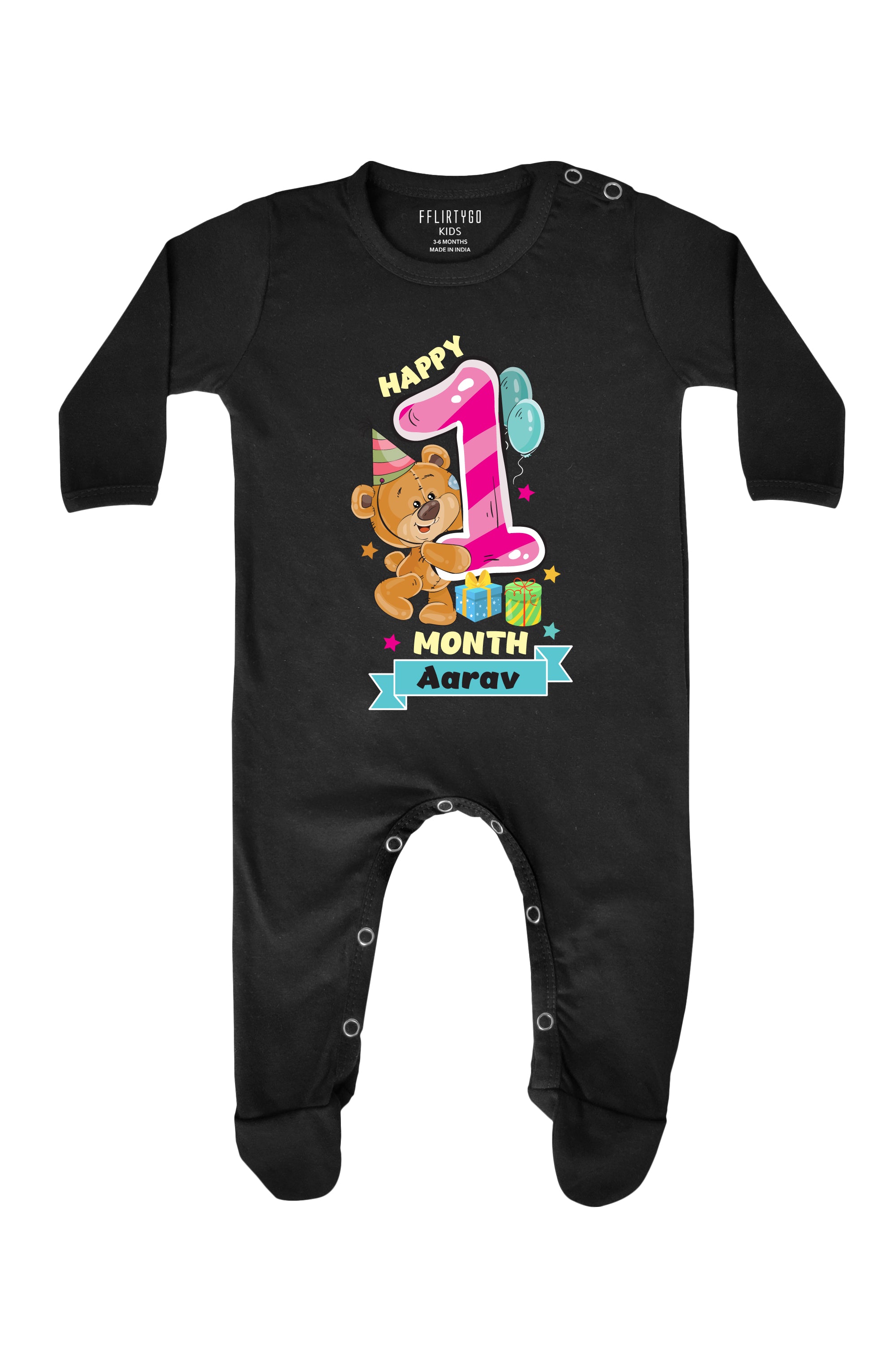 One Month Milestone Baby Romper Onesies w/ Custom Name – FflirtyGo