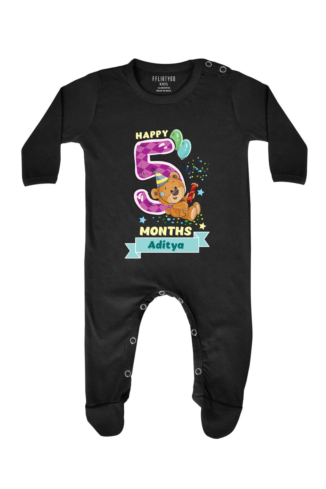 Happy 5 Months Milestone Baby Romper | Onesies w/ Custom Name