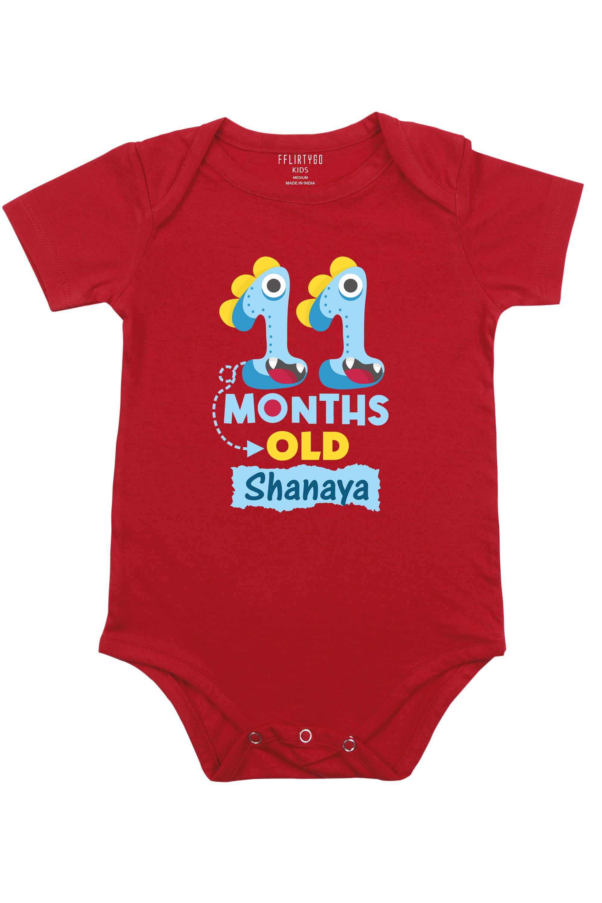Eleven Month Milestone Baby Romper Onesies w/ Custom Name